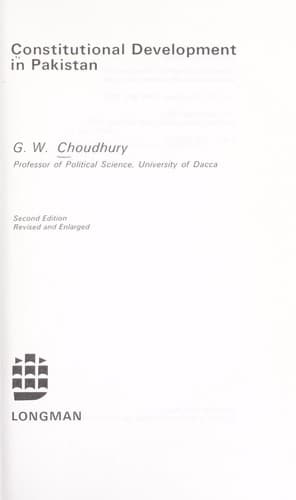 Cover image for Constitutional development in Pakistan