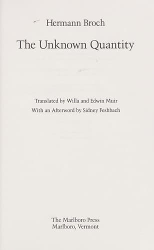Cover image for The unknown quantity