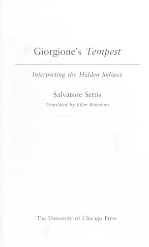 Cover image for Giorgione's Tempest