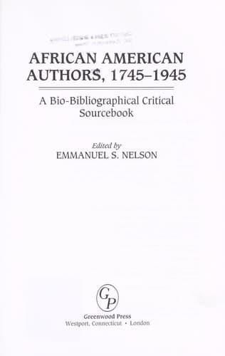 Cover image for African American authors, 1745-1945