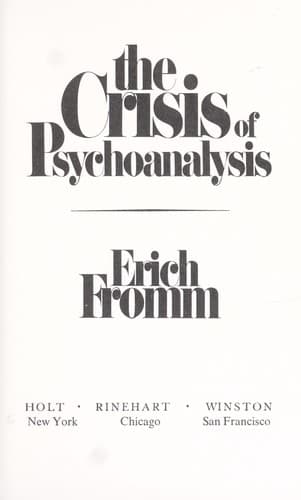 Cover image for The crisis of psychoanalysis.