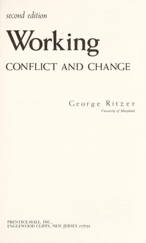 Cover image for Working, conflict and change