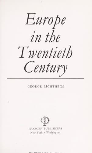 Cover image for Europe in the twentieth century.