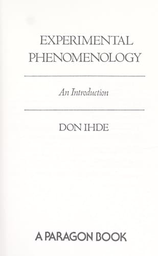 Cover image for Experimental phenomenology