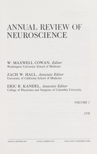 Cover image for Annual Review of Neuroscience