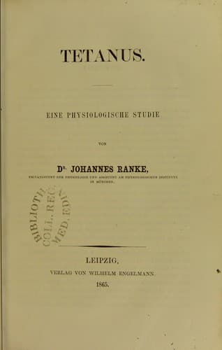 Tetanus : eine physiologische Studie