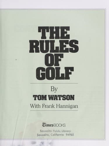 Cover image for The rules of golf