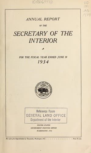 Annual report of the Secretary of the Interior for the fiscal year ended June 30, 1934