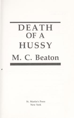 Cover image for Death of a Hussy