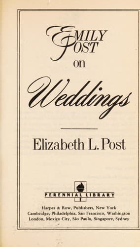 Cover image for Emily Post on weddings