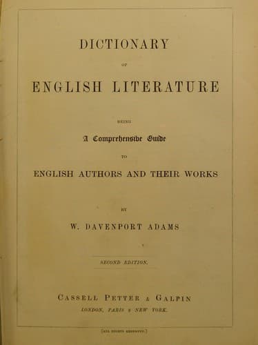 Dictionary of English literature, being a comprehensive guide to English authors and their works