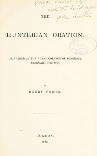 The Hunterian oration