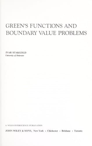 Cover image for Green's functions and boundary value problems