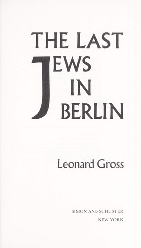 Cover image for The last Jews in Berlin