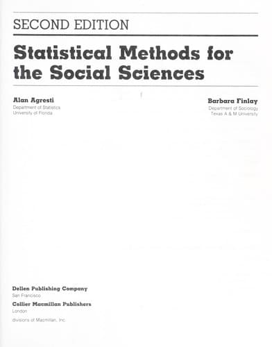 Cover image for Statistical methods for the social sciences