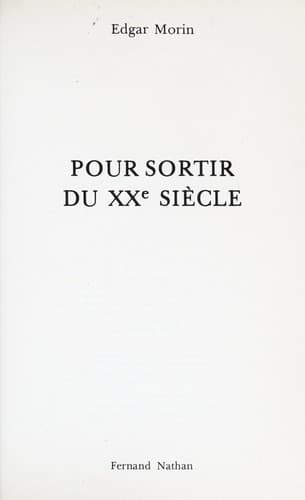 Cover image for Pour sortir du XXe siècle