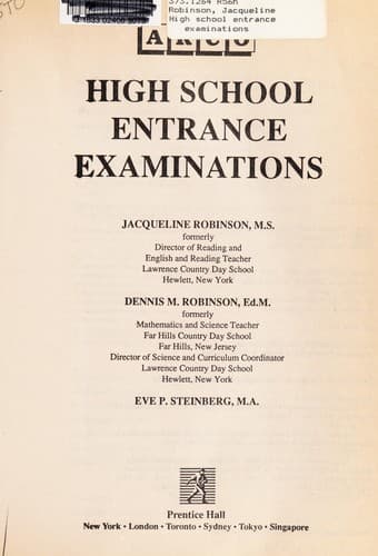 Cover image for High school entrance examinations