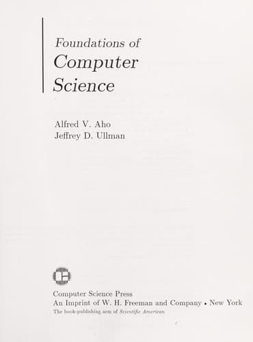 Cover image for Foundations of computer science
