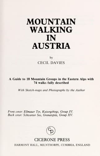 Cover image for Mountain Walking in Austria