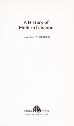 Cover image for A history of modern Lebanon