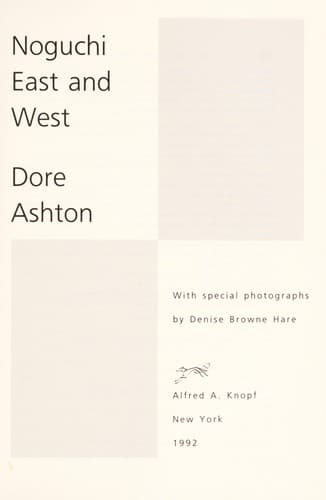Cover image for Noguchi east and west