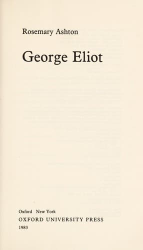 Cover image for George Eliot