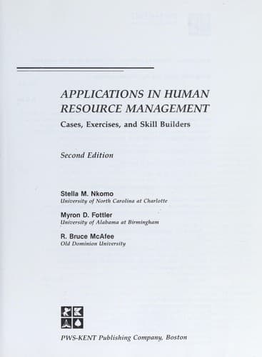 Cover image for Applications in human resource management