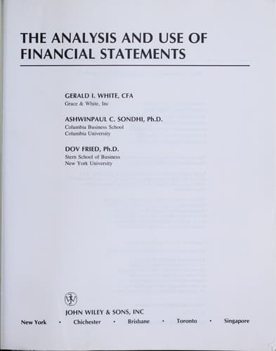 Cover image for The analysis and use of financial statements