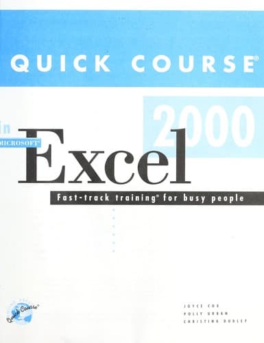Cover image for Quick course in Microsoft Excel 2000