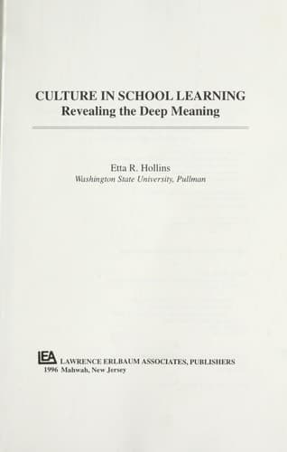 Cover image for Culture in school learning