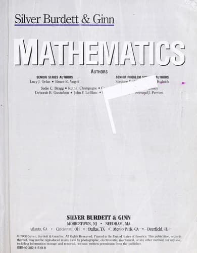 Cover image for Silver Burdett and Ginn Mathematics Grade 5