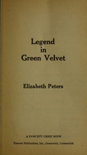 Cover image for Legend in green velvet