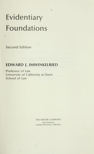 Cover image for Evidentiary foundations