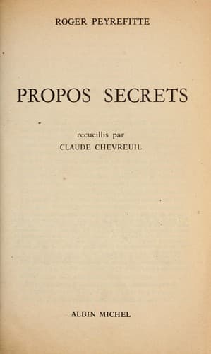 Cover image for Propos secrets