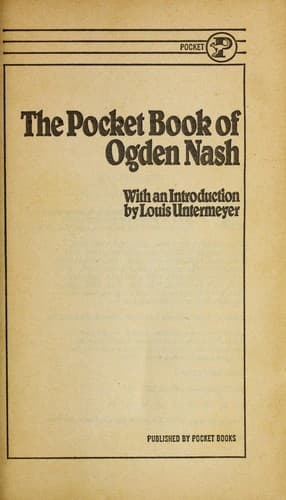 Cover image for Pocket Book of Ogden Nash