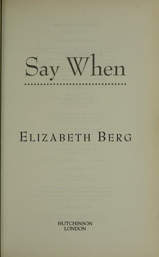 Cover image for Say when