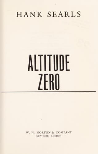 Cover image for Altitude zero