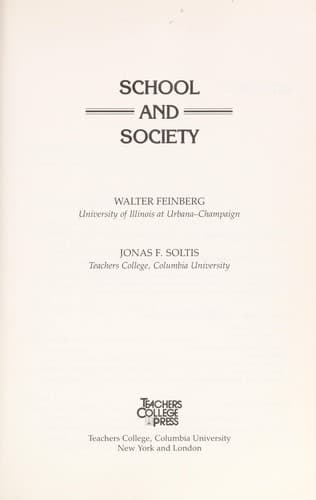 Cover image for School and society