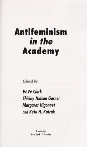 Cover image for Anti-feminism in the Academy