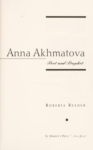Cover image for Anna Akhmatova