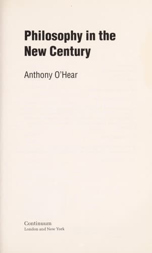 Cover image for Philosophy in the new century