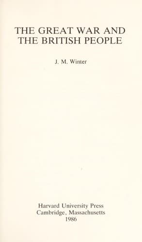 Cover image for The great war and the British people
