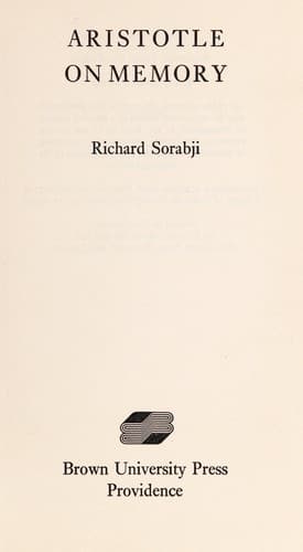 Cover image for Aristotle on memory.
