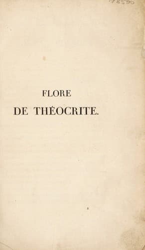 Flore de Th©♭ocrite. Et des bucoliques grecs