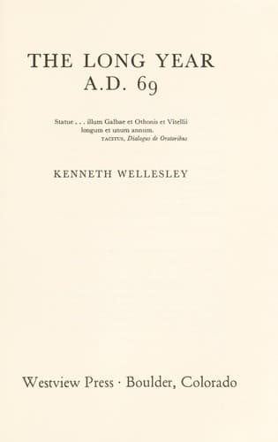 Cover image for The long year, A.D. 69