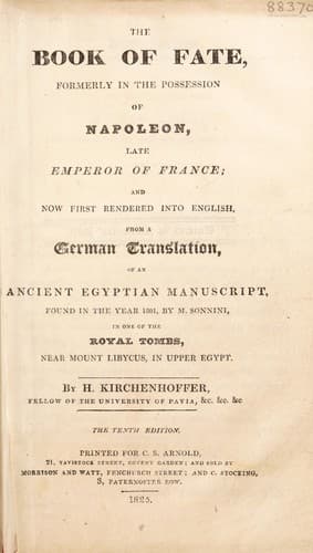 The book of fate, formerly in the possession of Napoleon ...