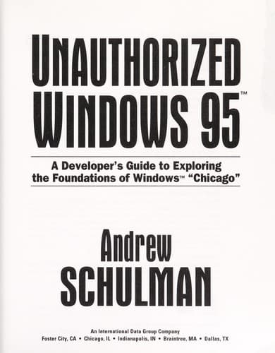 Cover image for Unauthorized Windows 95