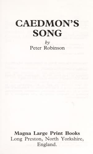 Cover image for Caedmon's song