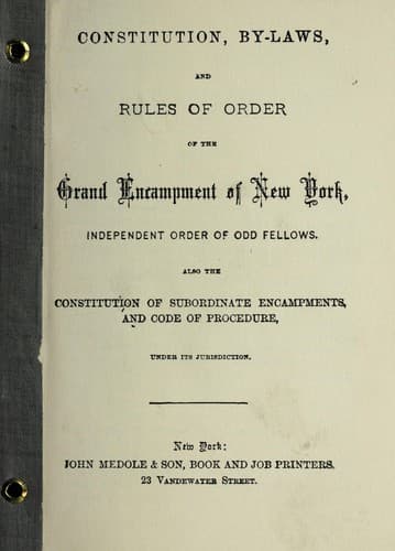 Constitution, by-laws, and rules of order of the Grand Encampment of New York, Independent Order of Odd Fellows