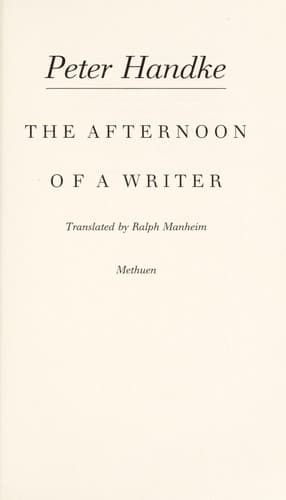 Cover image for The afternoon of a writer